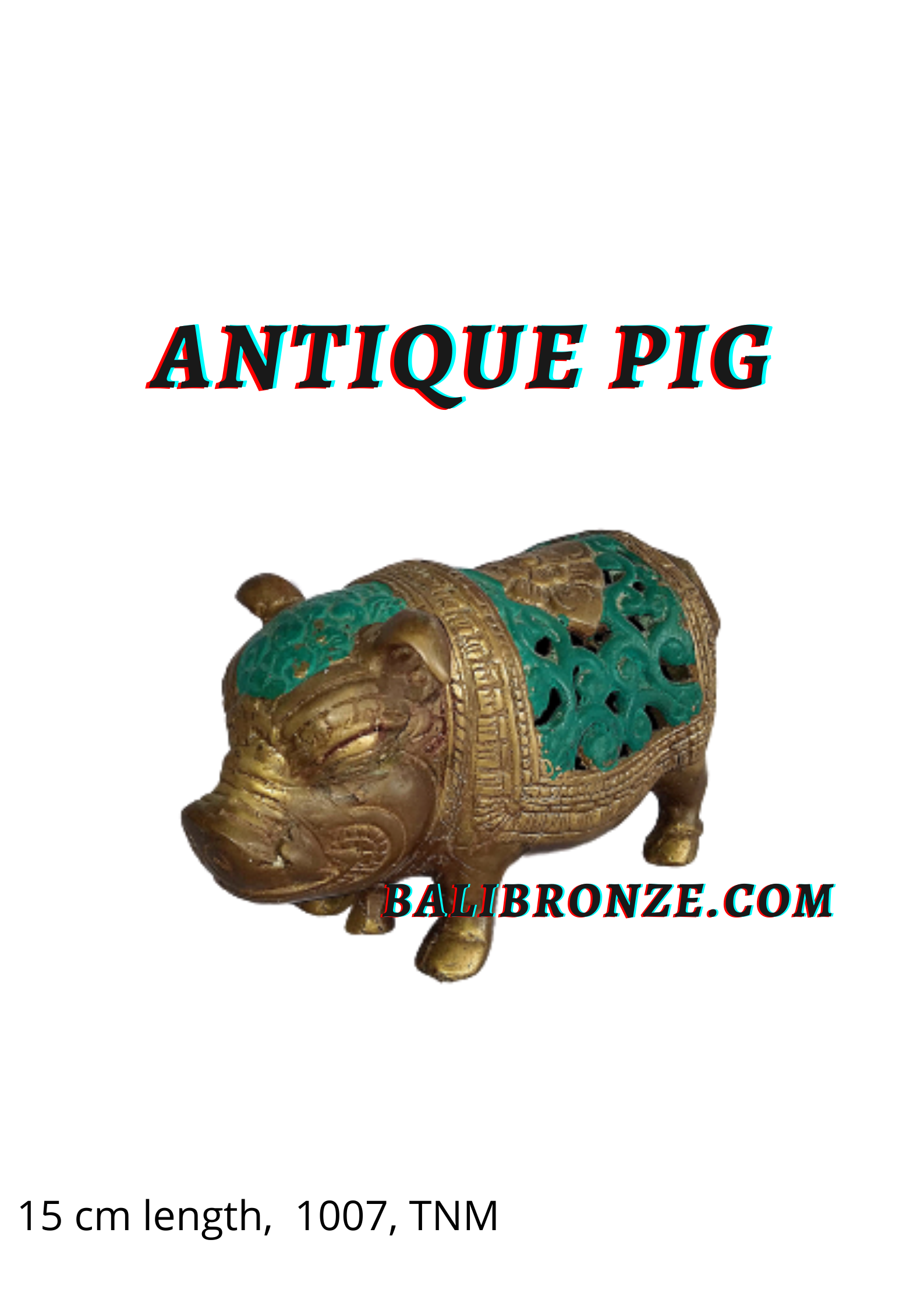 1007 Antique Pig 15cm TNM