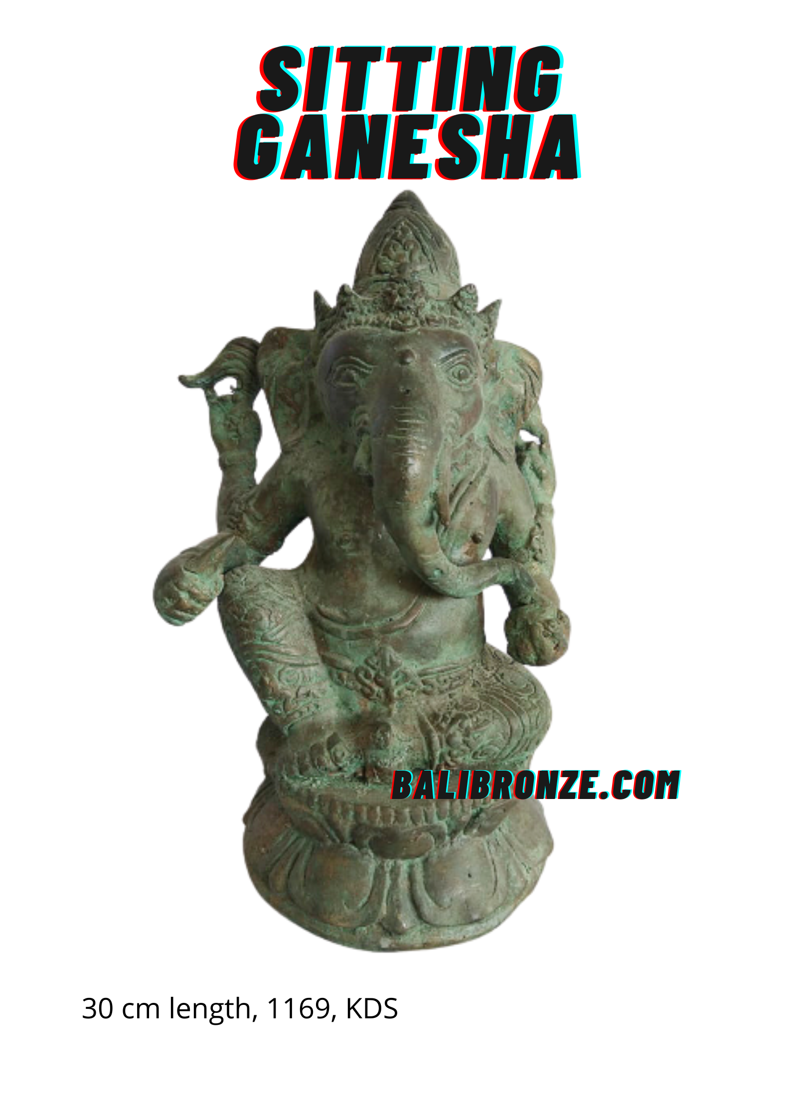 1169 Sitting Ganesha 30 cm KDS