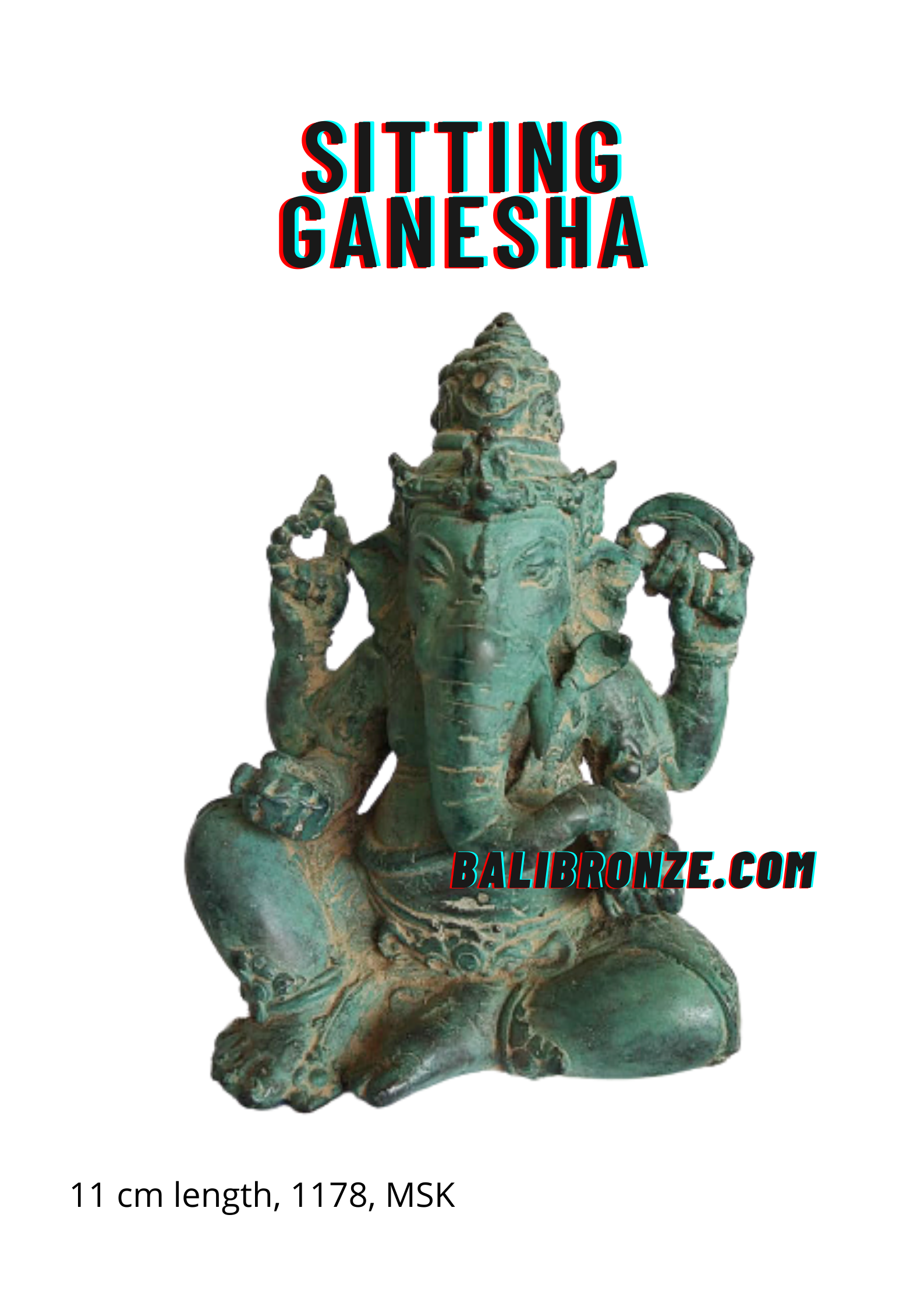 1178 Sitting Ganesha 11 cm MSK