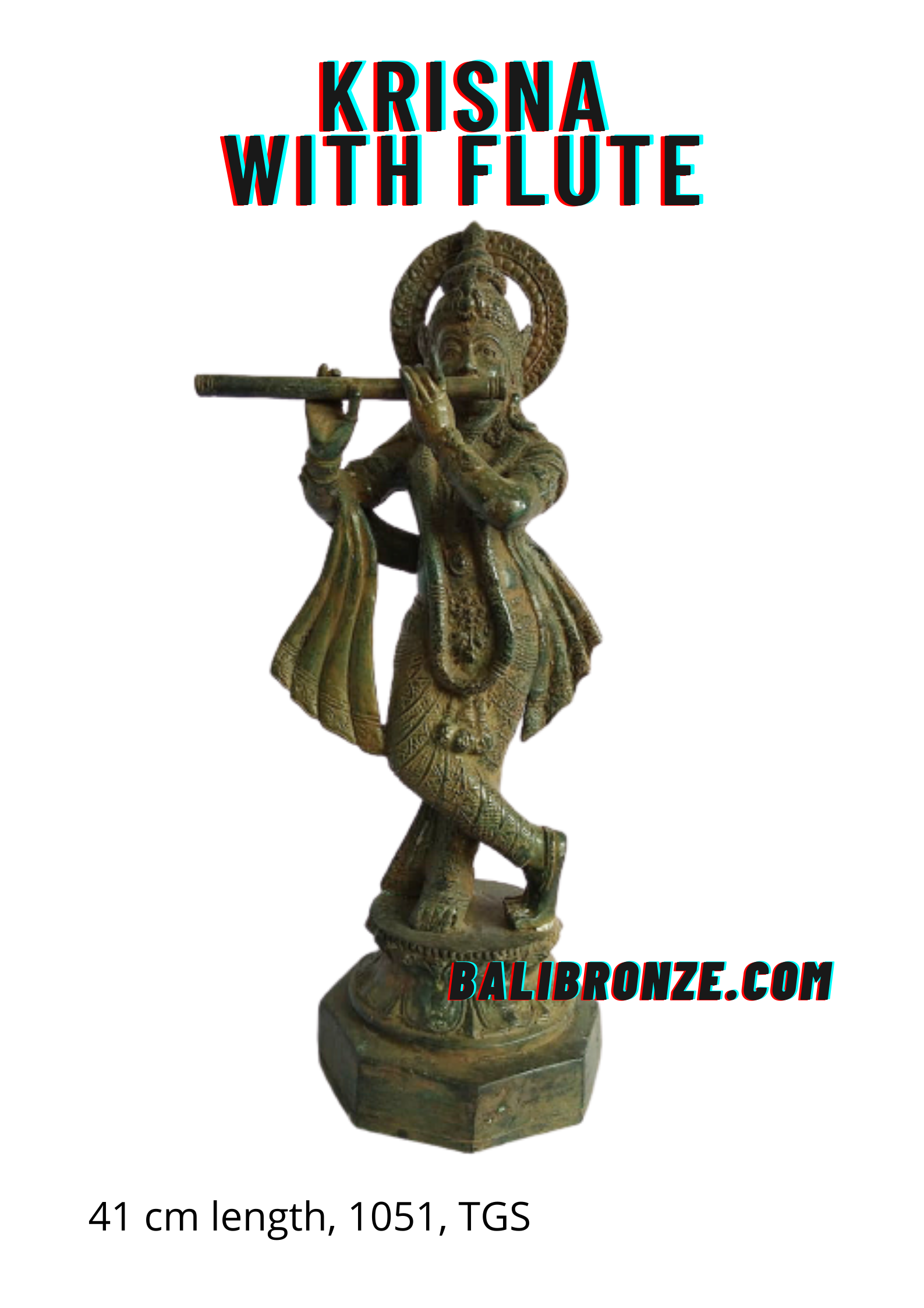 1051 Krishna with flute 41 cm TGS