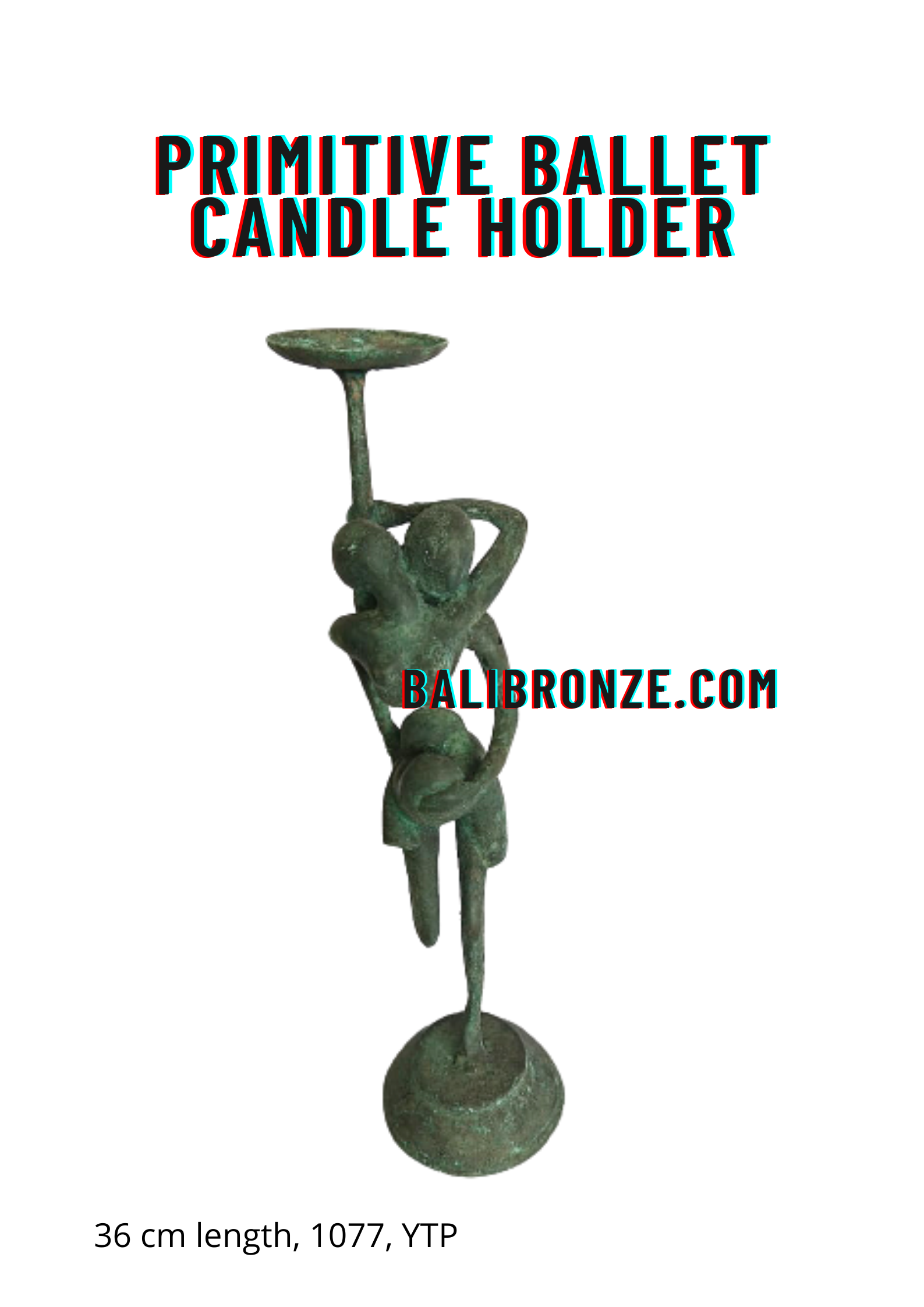 1077 Primitive Ballet Candle Holder 36 cm YTP
